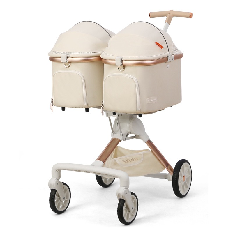 Pet Stroller Carrier - Bonito dobrável carrinho de gato para