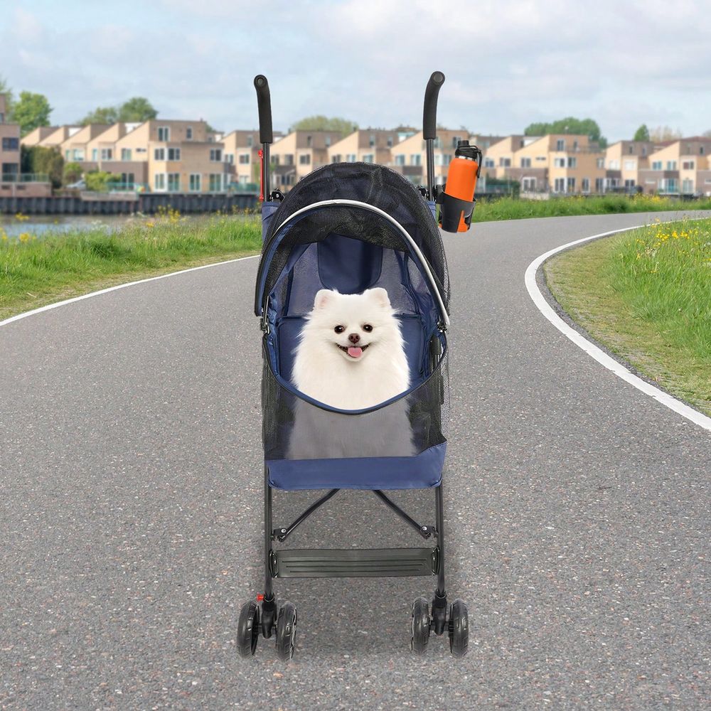 Pet Stroller Carrier - Carrinho de viagem dobrável para animais
