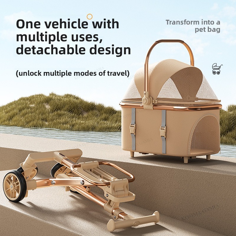 Novo Carrinho de Pet Separável - Pet Stroller Carrier avaliação e preço