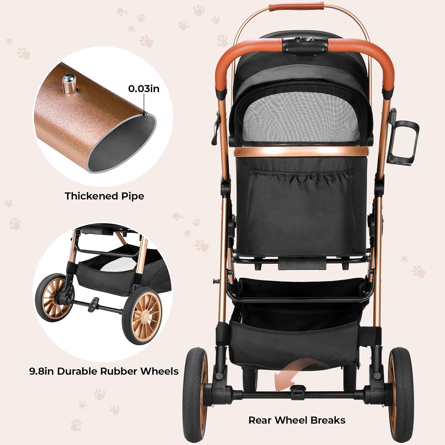 Carrinho de passeio dobrável p - Pet Stroller Carrier avaliação e preço