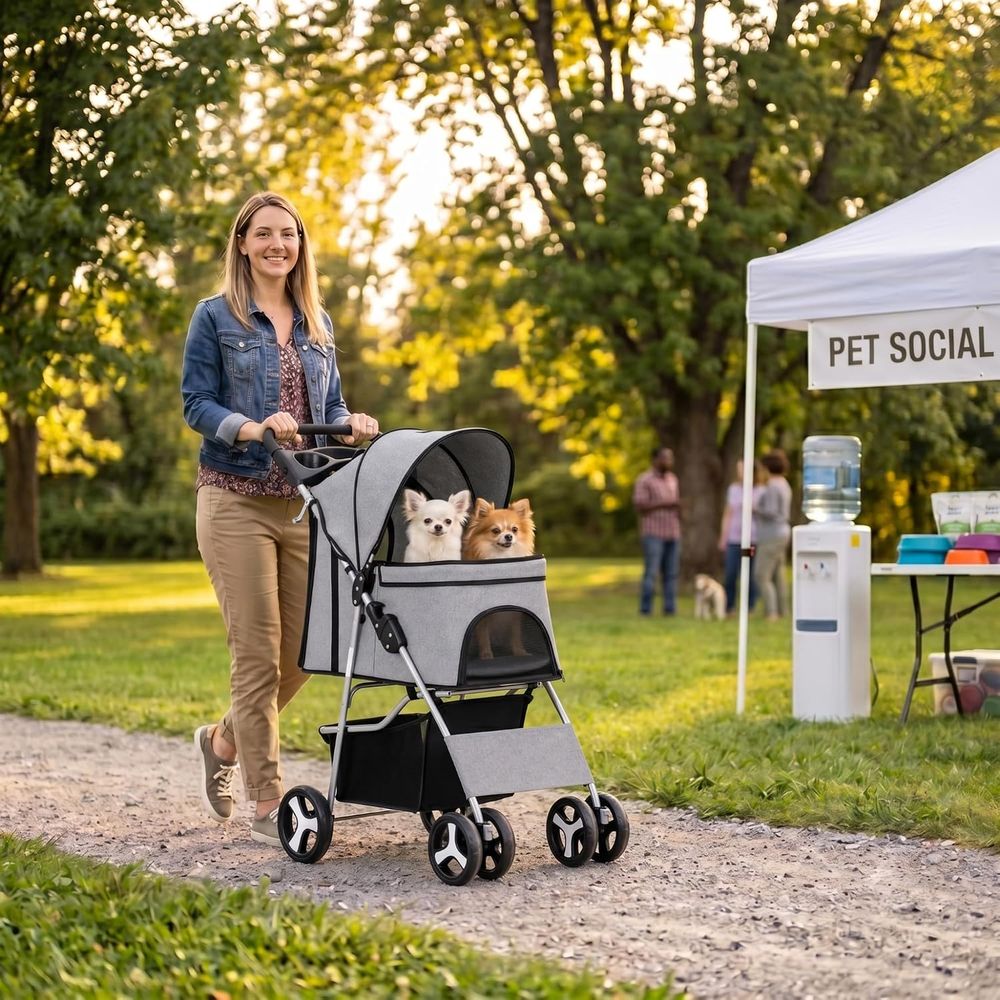 Carrinho de passeio para anima - Pet Stroller Carrier avaliação e preço