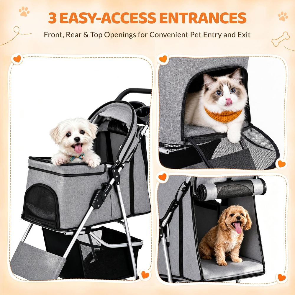 Carrinho de passeio para anima - Pet Stroller Carrier avaliação e preço