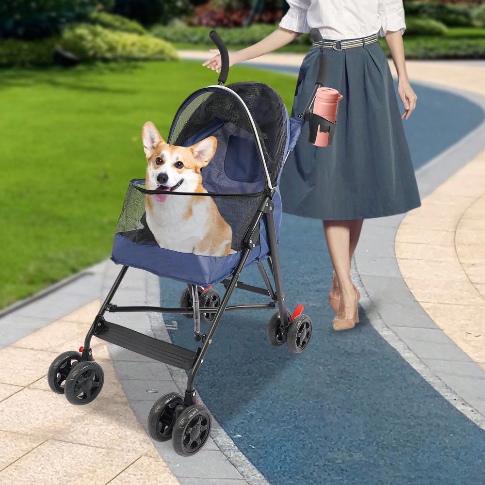 Carrinho de viagem dobrável pa - Pet Stroller Carrier avaliação e preço