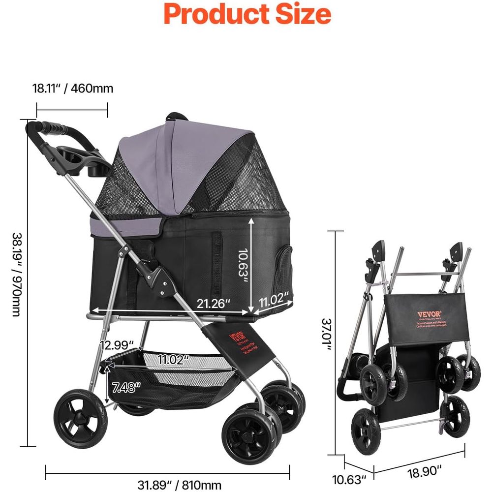 Carrinho de passeio para anima - Pet Stroller Carrier avaliação e preço
