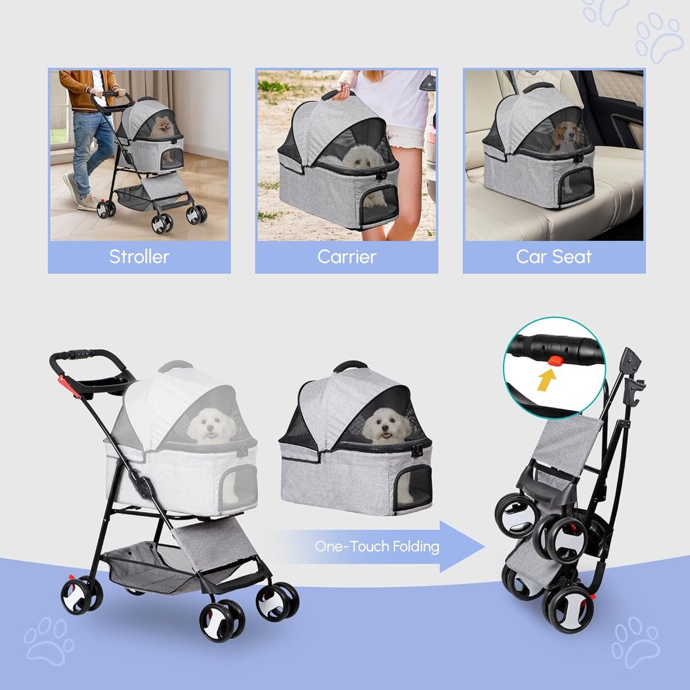 Carrinho de passeio para anima - Pet Stroller Carrier avaliação e preço