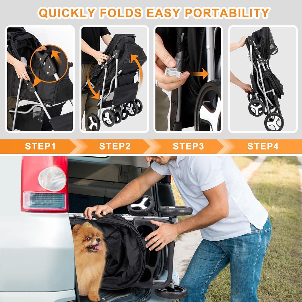 Carrinho de passeio para anima - Pet Stroller Carrier avaliação e preço