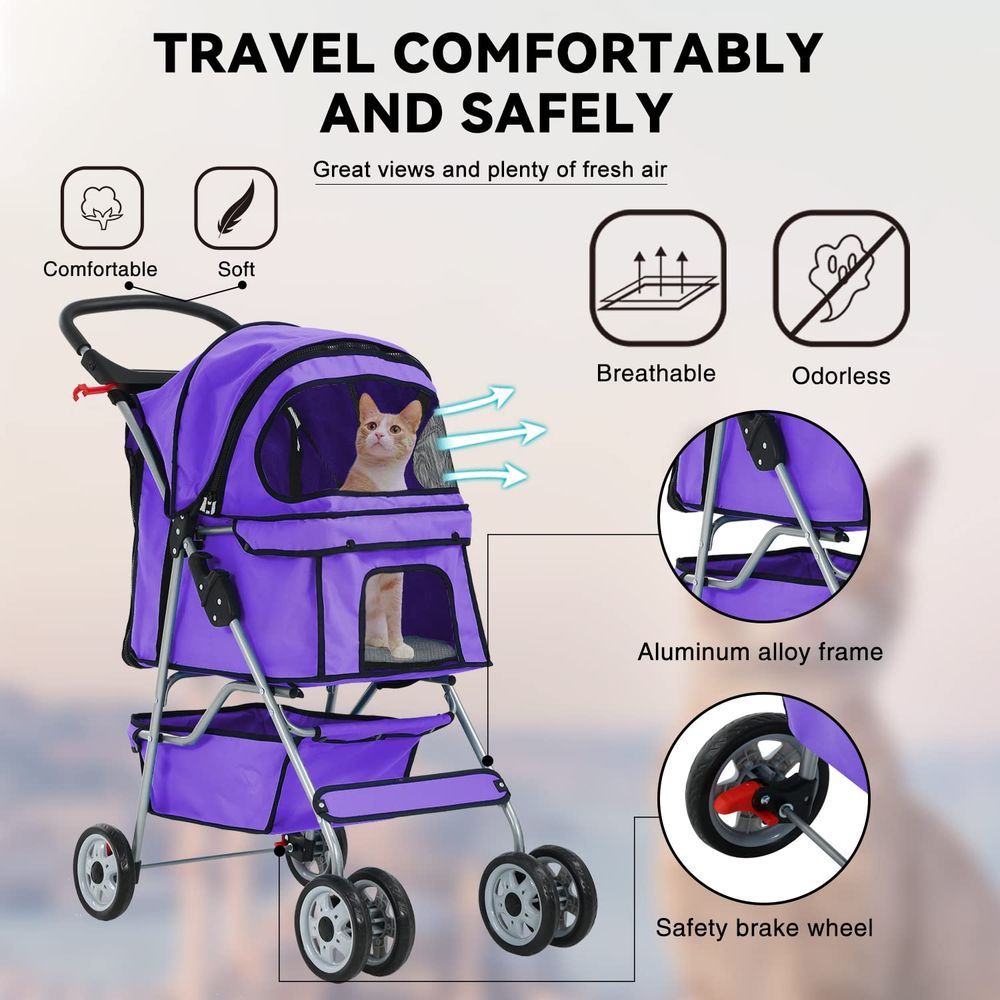 Carrinho de passeio para gatos - Pet Stroller Carrier avaliação e preço